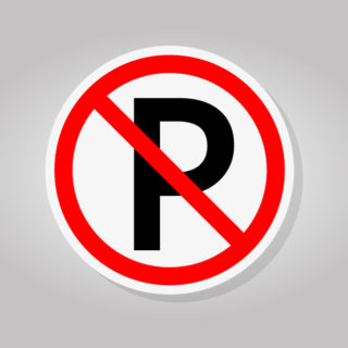 Informacja o nie parkowaniu na ulicy Rybackiej