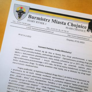 List burmistrza do mieszkańców odnośnie budowy “zachodniego obejścia”